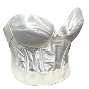 Wonderbra Corset Bustier 36B Push Up Longline Bra Wire Satin Strapless Y2K Bram